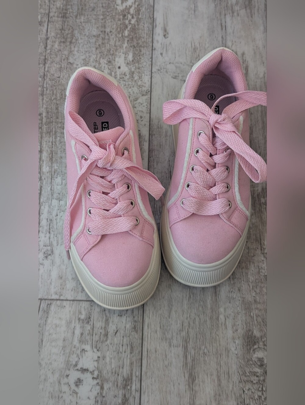 Lucky Step Pink Platform Lace-Up Sneakers for Women Like New - Picture 3 of 12